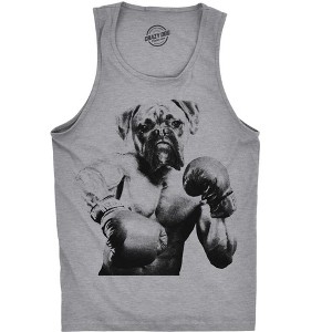 Mens Boxer Boxing Fitness Tank Top Funny Workout Puppy Dog Tank For Guys - Crazy Dog Men's Tank Top - 1 of 4