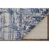 Blue and Ivory Abstract Hand Woven Worn Faded Area Rug - 4 of 4