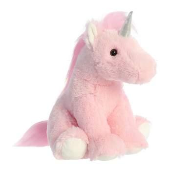 Aurora Medium Unicorn Cuddly Stuffed Animal Pink 11.5"