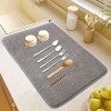 LunaLulinlk 2 Pack Kitchen Drying Mat, Absorbent Microfiber Dishes Drainer Mats 23.6 x 17.7 Inch, Gray - 3 of 4