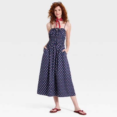 Женские свитеры Universal Thread Women's Maxi Pullover Sundress - Universal Thread™ Navy Blue Floral S — фото 3