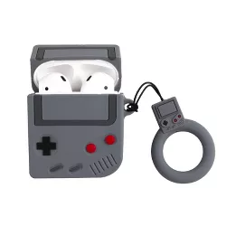 Insten Cute Case Compatible with AirPods 1 & 2 - Classic Game Console Cartoon Silicone Cover with Ring Strap