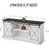 TV Stand - Entertainment Center with Storage Cabinets, Sliding Barn Doors, Mid Century Modern Media TV Console Table for Living Room Bedroom - 4 of 4