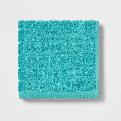 Grid Texture Washcloth Turquoise - Room Essentials™