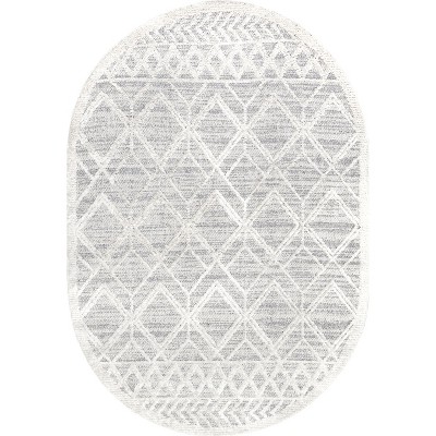  nuLOOM Ansley Moroccan Lattice Tassel Area Rug, 7x9, Grey :  Home & Kitchen