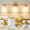 POWLIG 24.33-in 3-Light Gold Bathroom Vanity Light Fixture with Opal Frosted Glass Shade - 4 of 4