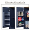 Vynxaria 53" Kitchen Storage Island - Tilt-Out Trash Cabinet (Fits 13-Gallon Can), Drawers, Barn Door Spice Rack,Blue - 4 of 4
