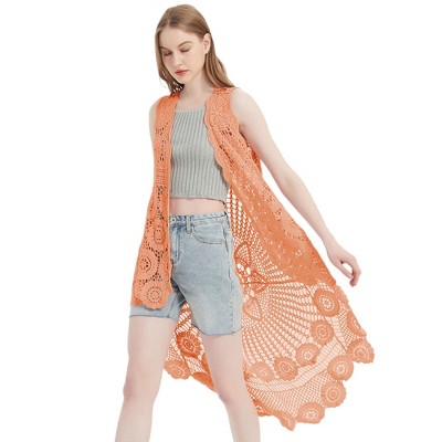 Anna-Kaci Women's Bohemian Crochet Lace Vest
