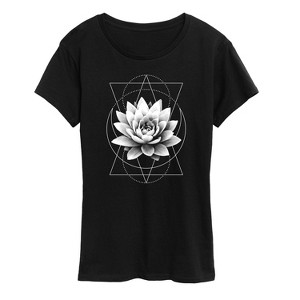 Women's - Instant Message - Lotus Flower Moon Short Sleeve Graphic T-Shirt - 1 of 4