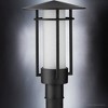 Urban Ambiance Luxury Mid-Century Modern Outdoor Post Light 17.125''H x 11.125''W,  Midnight Black Finish,  Riverside Collection, UHP1313 - 4 of 4