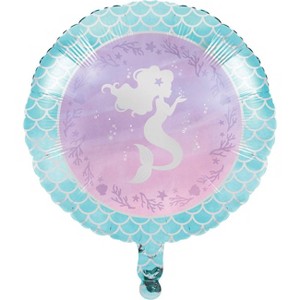 Mermaid Print Mylar Party Balloon, Purple Blue