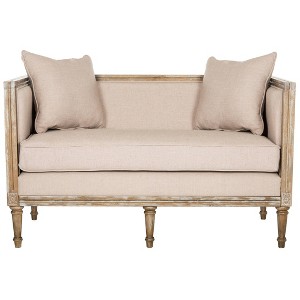 Leandra French Country Settee - Taupe / Gray - Safavieh , Brown / Gray