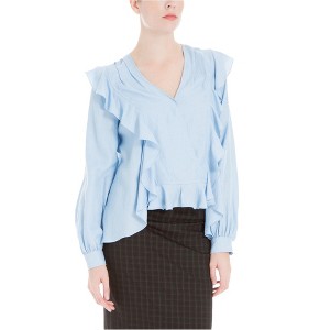 Max Studio London Womens Ruffled Knit Blouse - 1 of 1