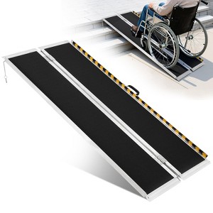 VEVOR Portable Wheelchair Ramp, 6 Ft 800 Lbs Capacity, Non-Slip Aluminum Folding Threshold Ramp, Foldable Mobility Scooter Ramp Wheel Chair Ramp, Handicap Ramp For Home Steps, Stairs, Doorways, Curbs