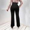 Coolmee High Waisted Flare Pants for Women Bell Bottom Stretch Wide Leg Pants with Button - 3 of 4