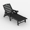 Outdoor Chaise Lounge with Rolling Wheels, Oversize HDPE 5-Position Pool Lounge Chairs, Pool Lounges Chairs - 3 of 4