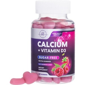 Sugar-Free Calcium Supplements for Women + 400 IU Vitamin D3 - Calcium Chews Gummy for Bone & Immune Support, Supports - 60 Gummies By Hello Lovely! - 1 of 4