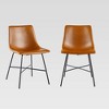 Set of 2 Upholstered with Metal X Base Dining Chair - Saracina Home - 4 of 4