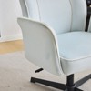 Karl Home | 28.5 inch White Velvet Dovetail Swivel Office Chair - 3 of 4