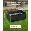 VEVOR Canvas Fish Pond, 126.8 Gal Above Ground Fish Pond, Foldable PVC Koi Tank, Rectangular Goldfish Tank with Stable Frame and Drain Valve, Black - 3 of 4