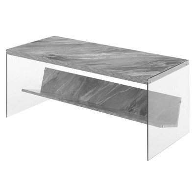 Soho Coffee Table with Shelf Gray Faux Marble - Breighton Home