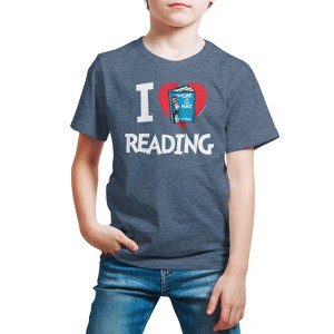Boys' - Dr. Seuss - The Cat In The Hat Book Cover I Love Reading Short Sleeve Graphic T-Shirt - 1 of 4