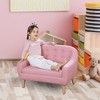 Yinvani Pink Wooden Frame 2-Seater Kids Armchair Sofa - 2 of 3