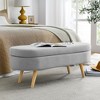 NicBex 43.5" Oval Storage Ottoman Bench with Rubber Wood Leg,End of Bed Ottoman with Storage,Storage Bench for Living Room,Bedroom,Entryway - 2 of 4