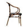 Merrick Lane Sacha Stacking Thonet Bistro Style Chair with Arms, PE Rattan Seat, and Bamboo Finished Metal Frame for Indoor/Outdoor Use - 4 of 4