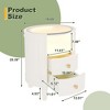 NicBex 15.74 Inch Nightstand with LED Light,Modern End Table with Glass Tabletop and Open Storage Shelf for Bedroom,Living Room,White - 3 of 4