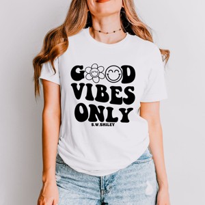 Simply Sage Market S.W.Smiley Good Vibes Only Smiley Face Short Sleeve Tee - 1 of 4