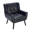 CAVINAS Modern Linen-Blend Upholstered Accent Chair with Metal Legs,Luxury Armchair for Living Room,Bedroom - 2 of 4