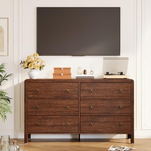 7 Drawer Dresser for Bedroom, Wooden Chest of Dressers for Deep Drawers, Modern Dressers Organizer with Round Handle,TV Stand - 1 of 4
