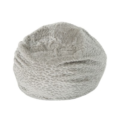 Airsurfer Large Pebble Gray Bean Bag Chair Cozy Textured Bean Bag Chair Comfort Seating for Relaxation in Living Spaces