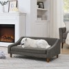 SpassWay 22" x 38" Elevated Dog Sofa Bed with Irregular Armrest Dark Gray Pet Bed for Medium Large Dogs - 2 of 4