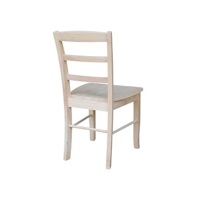 Unfinished Wood Ladderback Side Chair Set