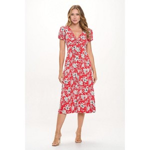 WEST K Women's Haven Short Sleeve Keyhole Printed Midi Dress - 1 of 4