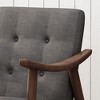 Tufted Fabric Armchair with Rubberwood Frame, and Mid-Century Modern Design for Living Room - 3 of 4