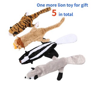 Chery Life Dog Squeaky Toys, No Stuffing Plush Chew Toy for Small Medium Dogs Puppy Aggressive Chewers Large Breed, 5 Pieces - 1 of 4