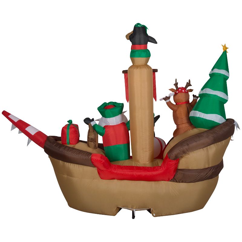 Gemmy Giant Christmas Inflatable Pirate Ship, 8 ft Tall, Multi, 4 of 6