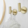 BWE 2-Pieces Wall Mount Round Shape J-Hook Robe/Towel Hook Bathroom Storage Modern - 3 of 4