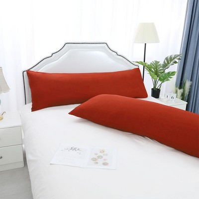 2 Pcs 20"x48" 1800 Series Soft Brushed Microfiber Pillow Cover Orange - PiccoCasa