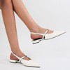 Berness Women's Victoria Patent Pointed Flats with Sleek Strap Detail - 4 of 4