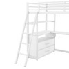 NicBex Twin Size Bunk Bed with Desk Loft Bed Metal Bed Frame with Shelves, 2 Drawers, Inclined Ladder and Guardrail, No Box Spring Required, White - image 4 of 4