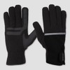 Isotoner Men's Tech Stretched Fleece Gloves - Black - 2 of 2
