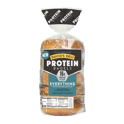 DAVID'S DELI Protein Everything Bagel - 14.25oz/5ct