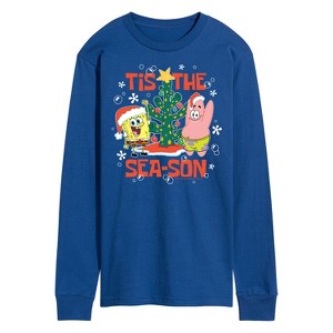Men's - SpongeBob SquarePants - Tis The Season Long Sleeve Graphic T-Shirt - 1 of 4