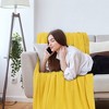 PiccoCasa Sofa Couch Solid Lightweight Cotton Knit Soft Throw Blanket - 3 of 4