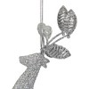 Northlight Leaping Glitter Drenched Reindeer with Faux Gem Christmas Ornament - 5.5" - Silver - 3 of 4
