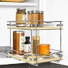 Lynk Professional Slide Out Vertical 8.25" Double Metal/Wood Spice Rack Silver: Kitchen Storage, Pantry Organizer, Pull Out - 2 of 4